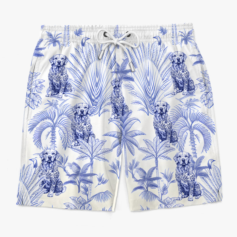 Stay Pawsitive, Stay Tropical - Dog Personalized Custom Tropical Hawaiian Aloha Men Beach Shorts - Summer Vacation Gift For Pet Owners, Pet Lovers