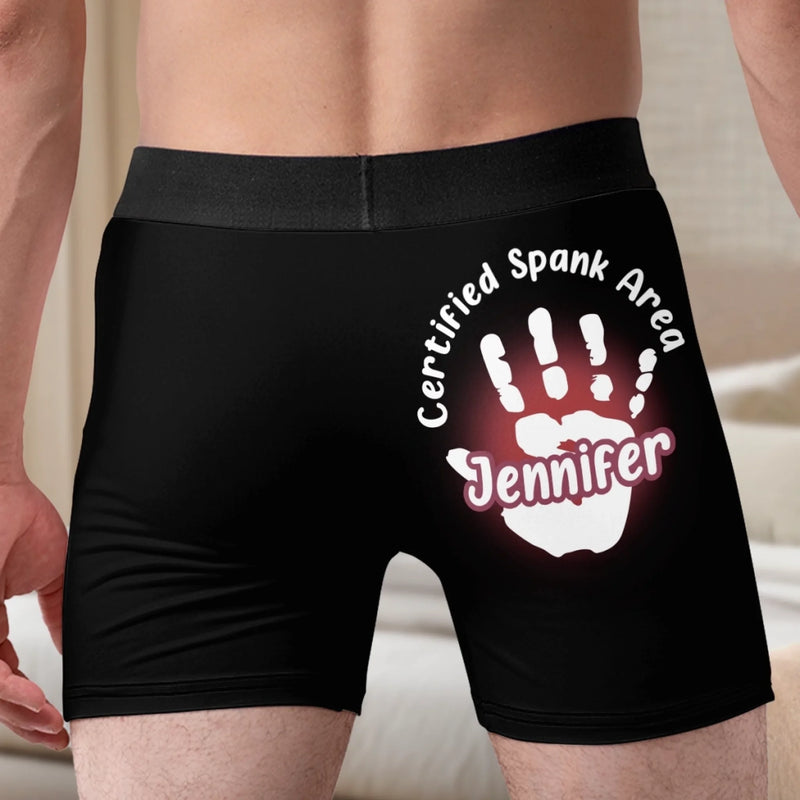 Officially Claimed By My Queen - Couple Personalized Custom Boxer Briefs, Men's Boxers - Gift For Husband Wife, Anniversary