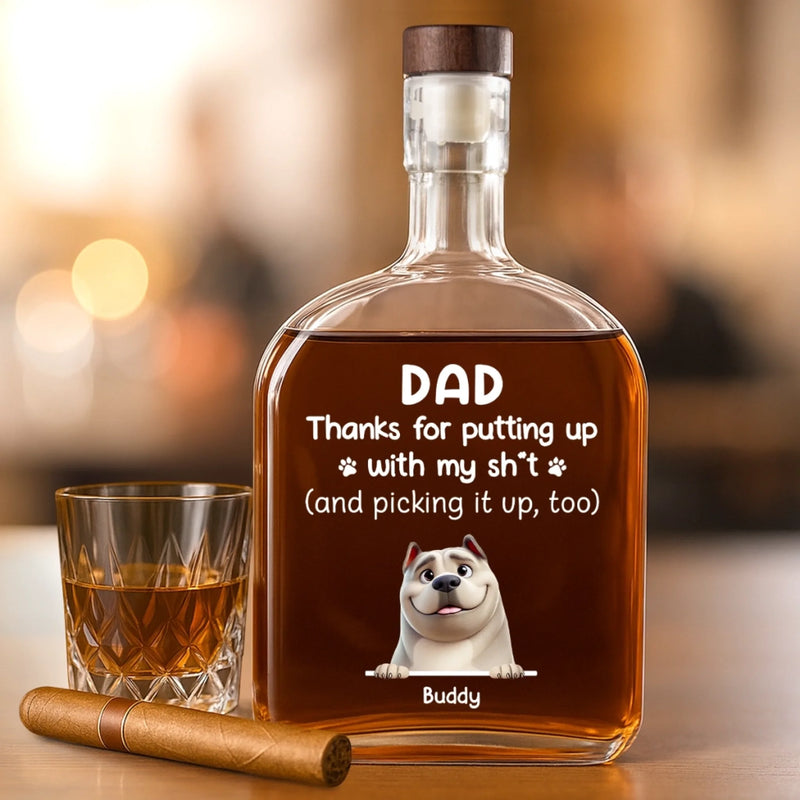 Only The Best Dads Handle The Worst Jobs - Dog Personalized Custom Whiskey Bottle - Gift For Pet Owners, Pet Lovers