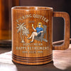 From Deadlines To Lifelines, Cheers - Coworker Personalized Custom Wooden Mug - Appreciation, Retirement Gift For Coworkers, Work Friends, Colleagues