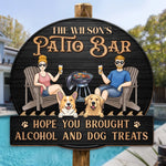 Cold Drinks, Warm Vibes - Couple Personalized Custom Shaped Home Decor Wood Sign - House Warming Gift For Couple, Anniversary, Pet Owners, Pet Lovers