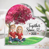 Construit sur l'amour - Plaque acrylique personnalisée en forme de cœur pour couple - Cadeau pour mari et femme, anniversaire