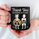 Thank You For Helping Me Bloom - Couple Personalized Custom Black Mug - Gift For Couple
