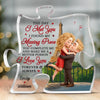 Love Since Day One - Couple Personalized Custom Puzzle Shaped Acrylic Plaque - Gift For Husband Wife, Anniversary