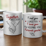 My Heart Clicks With Yours - Couple Personalized Custom Metallic Mug - Gift For Couple, Husband, Wife