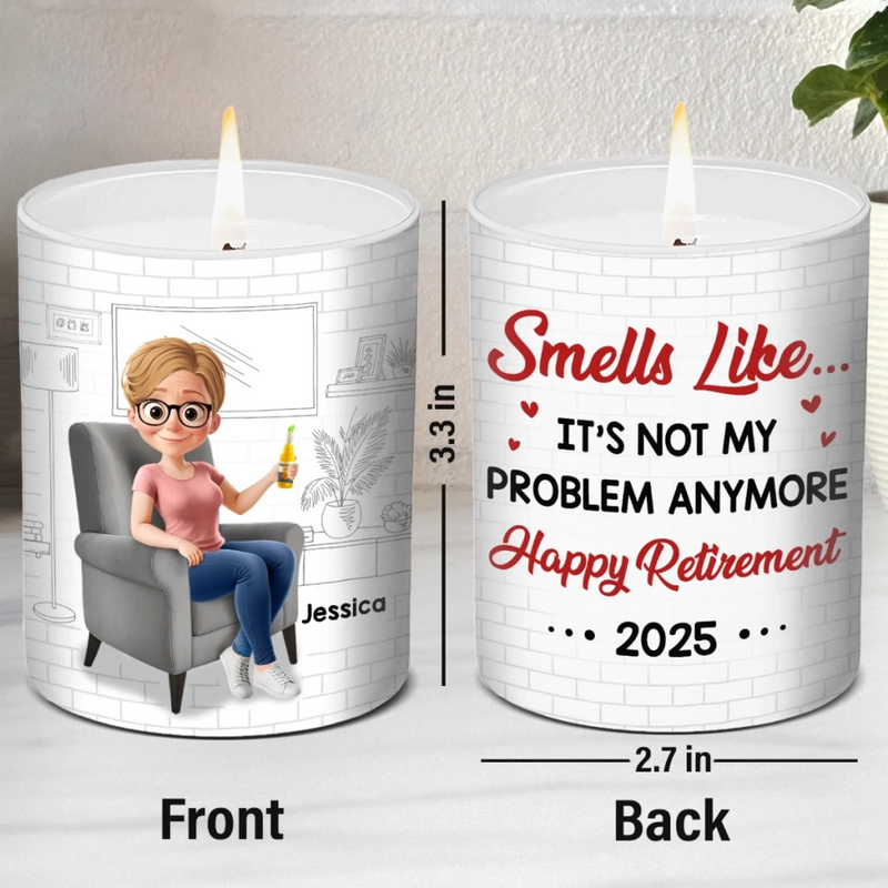 Custom Smokeless Scented Candle - Personalized Retirement Gifts For Coworkers - Off The Clock Life