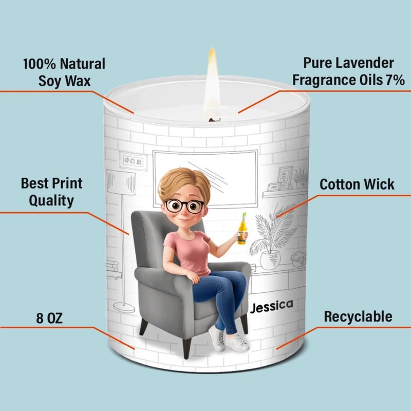 Custom Smokeless Scented Candle - Personalized Retirement Gifts For Coworkers - Off The Clock Life