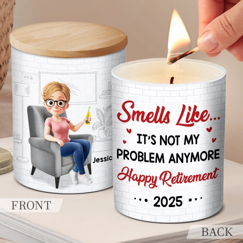 Custom Smokeless Scented Candle - Personalized Retirement Gifts For Coworkers - Off The Clock Life