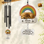 Custom Photo Wind Chime With Acrylic Charms - Personalized Pet Memorial Gifts For Dog Lovers, Cat Lovers - Run Free, Sweet Friend