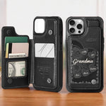 Custom Leather Flip Wallet Phone Case - Personalized Birthday Gifts For Grandma, Mom - Keep Loved Ones Close Always