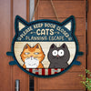 Custom Home Decor Wood Sign - Personalized Birthday Gifts For Cat Lovers, Cat Mom And Dad - Please Keep Door Closed