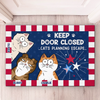 Tapis décoratif personnalisé pour la maison - Cadeaux personnalisés du 4 juillet pour les amoureux des chats, maman et papa chats - Attention, quelqu'un prévoit de s'échapper
