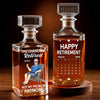 La légende a pris sa retraite - Bouteille de whisky en verre personnalisée pour collègue - Cadeau de remerciement et de départ à la retraite pour collègues, amis de travail, collègues