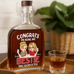 Custom Whiskey Bottle - Personalized Best Friend Birthday Gifts For Women - World’s Okayest Best Friend