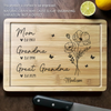 From Mom To Grandma, A Journey Of Love - Family Personalized Custom Engraved Wooden Cutting Board - Mother's Day, Gift For Mom, Grandma