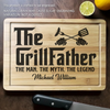 The Grillfather - Family Personalized Custom Engraved Wooden Cutting Board - Father's Day, Gift For Dad, Grandpa