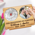Custom Photo 2-Layered Wooden Plaque - Personalized Anniversary Wedding Gifts For Husband, Wife, Couple - Where It All Began