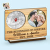 Plaque photo personnalisée en bois à 2 couches - Cadeaux d'anniversaire de mariage personnalisés pour mari et femme, lui et elle - Là où tout a commencé