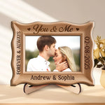 Custom Photo 2-Layered Wooden Plaque - Personalized Anniversary Wedding Gifts For Husband And Wife, Him And Her - You And Me