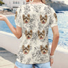 Custom Photo Puff Sleeve Shirt - Personalized Summer Vacation And Travel Gifts For Dog Cat Lovers, Dog Dad And Mom, Cat Owners - Pawsitive Vibes Only