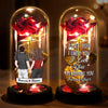 Custom Light Up Eternal Rose In Glass Dome - Personalized Anniversary Wedding Gifts For Husband And Wife, Him And Her - Forever Starts With You