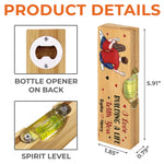 Custom Wooden Bottle Opener With Built-in Spirit Level - Personalized Anniversary Wedding Gifts For Husband And Wife, Him And Her - Still Falling For You