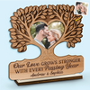 Plaque en bois personnalisée à 2 couches avec photo - Cadeaux d'anniversaire de mariage personnalisés pour mari et femme, lui et elle - Notre amour grandit et se renforce