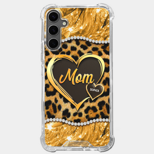 Coque de téléphone transparente personnalisée avec effet gonflé en 3D – Cadeau personnalisé pour la fête des mères, pour maman et grand-mère – Brille comme un diamant