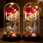Custom Name Rose Couple Gifts - Personalized LED Flower Lamp