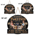 Custom Shaped Home Decor Wood Sign - Personalized Anniversary Wedding Gifts For Couple, Dog Lovers - Good Vibes And Cold Drinks