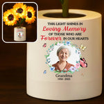 Custom Photo Sunflower Lamp Night Light - Personalized Memorial Sympathy Gifts For Loss Of Grandma - Light Up The Memories