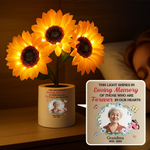 Custom Photo Sunflower Lamp Night Light - Personalized Memorial Sympathy Gifts For Loss Of Grandma - Light Up The Memories