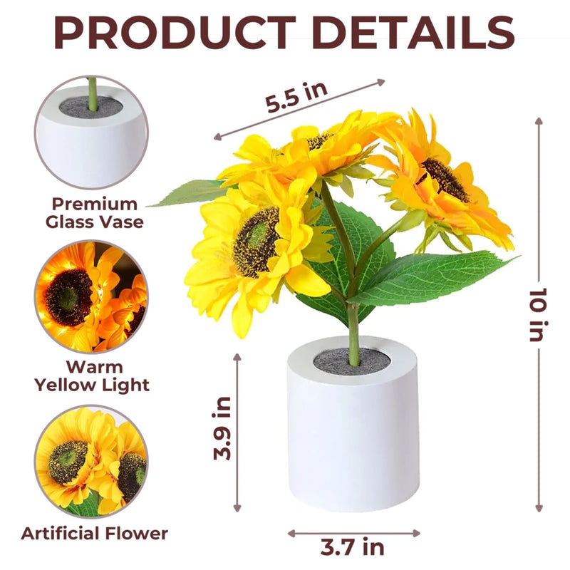 Custom Photo Sunflower Lamp Night Light - Personalized Pet Memorial Gifts For Dogs, Cats - Once By My Side Forever In My Heart