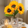 Custom Photo Sunflower Lamp Night Light - Personalized Pet Memorial Gifts For Dogs, Cats - Once By My Side Forever In My Heart