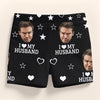 Custom Photo Short Leggings - Personalized Personalized Gifts For Husband And Wife, Him And Her - I Love My Husband