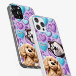 Custom 3D Inflated Effect Printed Clear Phone Case - Personalized Birthday Gifts For Dog Lovers, Dog Dad And Mom - Surrounded By Your Love