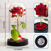 Custom Photo Light Up Eternal Rose In Glass Dome - Personalized Anniversary Wedding Gifts For Husband And Wife, Him And Her - Forever Yours, Forever Mine