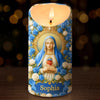 Bougie LED personnalisée à effet gonflé 3D - Cadeaux chrétiens personnalisés pour femmes, hommes, tous les croyants, amoureux de Jésus - Guidés par la grâce et l'amour