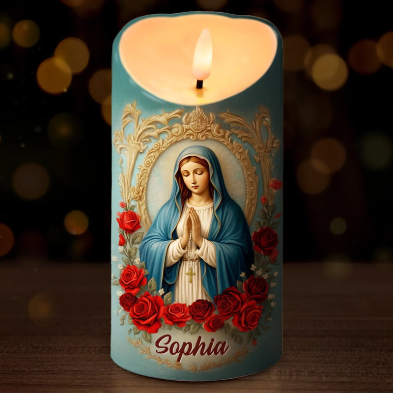 Custom 3D Inflated Effect Printed LED Candle - Personalized Christian Gifts For Women, Men, All Believers, Jesus Lovers - Peace, Light, And Blessings