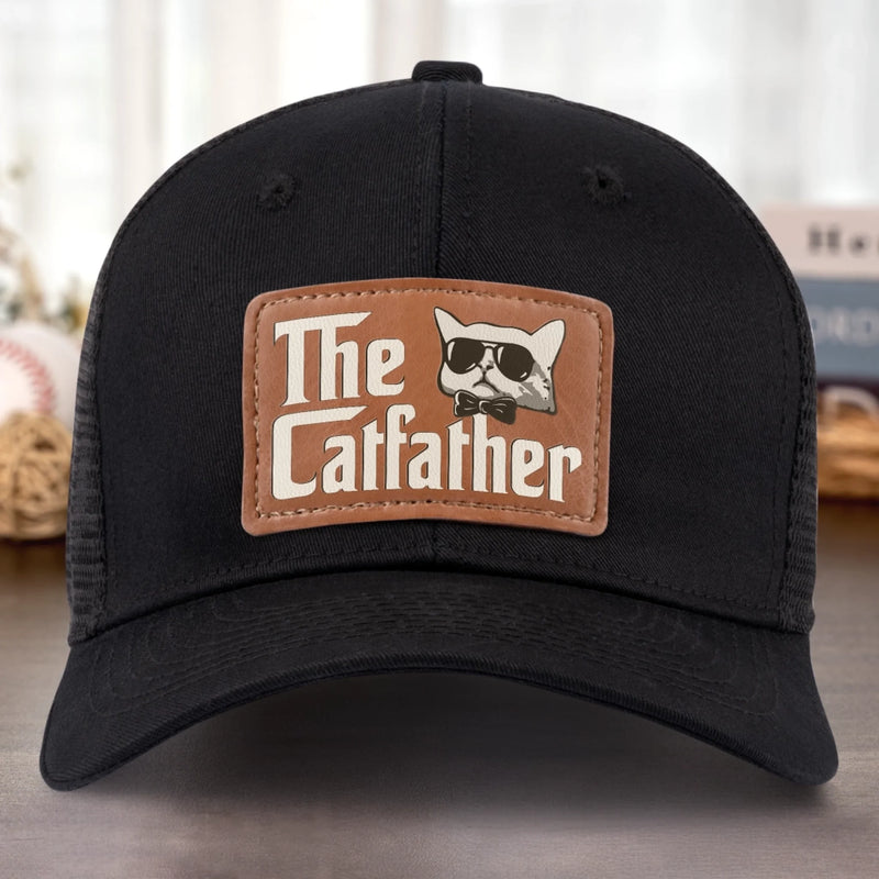 Leather Patch Hat -  Birthday Gifts For Cat Lovers, Cat Dad - The Catfather