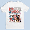 T-shirt unisexe personnalisé, t-shirt premium, sweat à capuche – Cadeaux personnalisés du 4 juillet pour les amoureux des chiens, papas et mamans – Rouge, blanc et ouaf