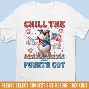 T-shirt unisexe personnalisé, t-shirt premium, sweat à capuche – Cadeaux personnalisés du 4 juillet pour les amoureux des chiens, papas et mamans – Détendez-vous le 4 juillet