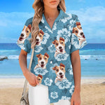 Custom Photo Unisex Tropical Hawaiian Aloha Shirt - Personalized Summer Vacation And Travel Gifts For Dog Cat Lovers, Dog Dad And Mom, Cat Owners - Island Vibes, Puppy Love