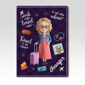 Étui de passeport personnalisé, cadeau de voyage et de vacances d'été personnalisé pour femmes et hommes - Voyage solo, bonheur de l'âme