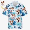 T-shirt hawaïen unisexe avec photo personnalisée - Cadeaux de vacances et de voyage d'été personnalisés pour les amoureux des chiens et des chats, les papas et les mamans de chiens, et les propriétaires de chats - Beach Bum With My Pup