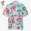 Chemise hawaïenne unisexe avec photo personnalisée - Cadeaux de vacances et de voyage d'été personnalisés pour les amoureux des chiens et des chats, les papas et les mamans de chiens, et les propriétaires de chats - L'été avec mon compagnon à fourrure