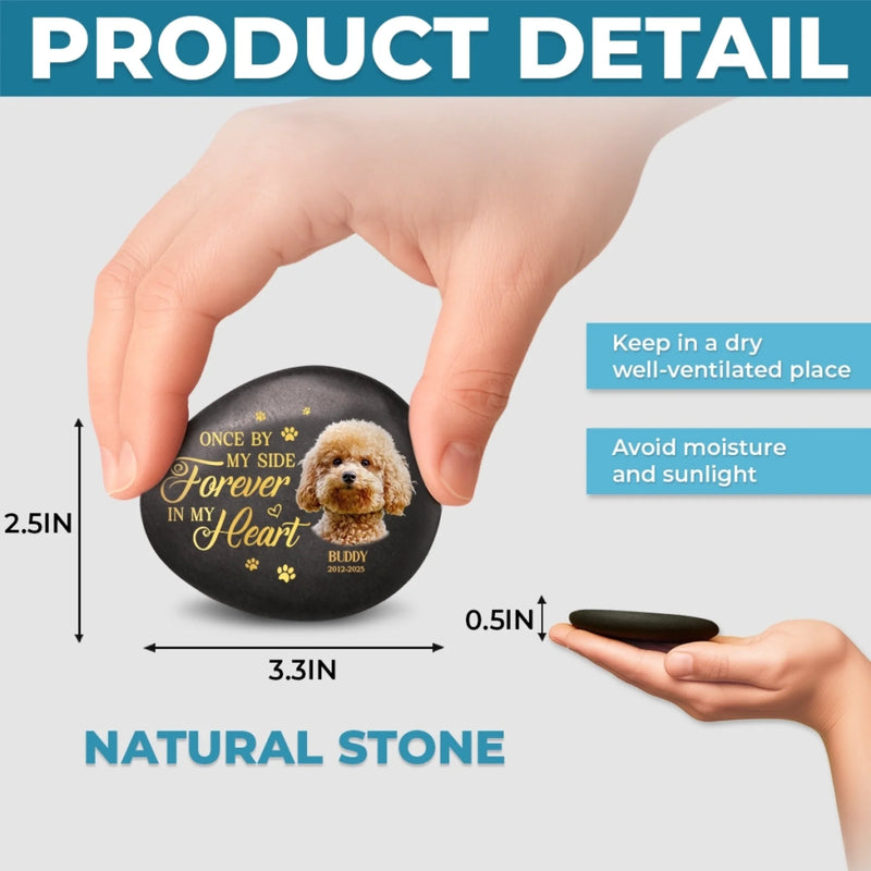 Custom Photo Printed Rock - Personalized Pet Memorial Gifts For Dogs, Cats - Always On My Mind