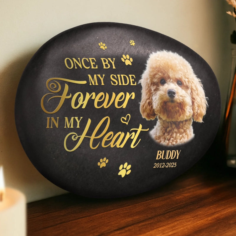 Custom Photo Printed Rock - Personalized Pet Memorial Gifts For Dogs, Cats - Always On My Mind