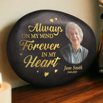 Custom Photo Printed Rock - Personalized Memorial Sympathy Gifts For Loss Of Mom, Dad - Watching Over Us Always