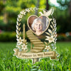 Custom Photo Stain Glass Style Acrylic Garden Stake - Personalized Memorial Sympathy Gifts For Loss Of Mom, Dad - Heartstrings Never Break